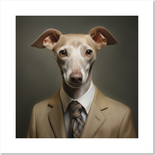 Italian Greyhound Dog in Suit Wall Art by Merchgard